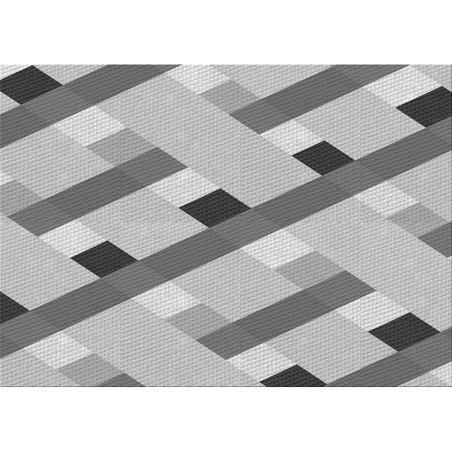 Ahgly Company Machine Washable Indoor Rectangle Transitional Platinum Silver Gray Area Rugs, 2' x 5'