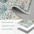 thumbnail image 3 of Hasoo Large Area Rug 10' x 13' Rug for Living Room Bedroom Floral Non-Slip Washable Accent Indoor Carpet, Light Blue, 3 of 5