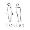 thumbnail image 4 of Letrero de inodoro 2 piezas Sunnimix Tablero de Señalización Baño Restaurante Baño Hotel Sin perforación Hombre Mujer Baño plata Muestra del retrete, 4 of 8