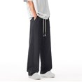 thumbnail image 6 of IhhxPro Men's Casual Pants Oversized Jogger with Pockets Elastic Waist Relaxed Fit Drawstring Trousers Cotton Streetwear for Daily Wear Spring M-4XL, 6 of 7