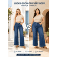 thumbnail image 4 of DOKOTOO Jeans for Women High Waisted Wide Leg Jeans Trendy Stretchy Denim Pants with Slanted Pockets Comfort Baggy Straight Leg (Plus Sizes Available), 4 of 10