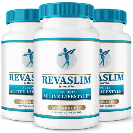(3 Pack) RevaSlim – Natural Daily Pill Formula Designed to align with Fitness Goals, Support active Lifestyle & Body Balance | Just 2 Easy-to-Swallow Pills Daily (180 Capsules)