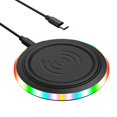 thumbnail image 2 of MesaSe Tapis de Chargement Sans Fil RVB 15W Chargeur Rapide Max Compatible avec iOS et Android Éclairage LED Coloré / Vente de Chargeur Sans Fil pour Votre Vie Heureuse (Noir), 2 of 9