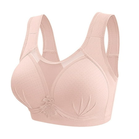 Aobny Full Coverage Lounge Bras for Women Red Sheer Bralette 36-44 Nylon Sleep Bras for Women 44