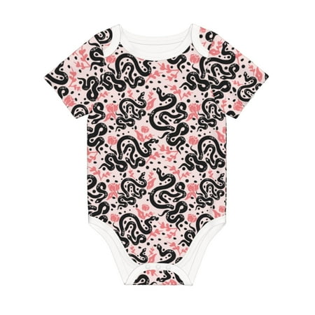 

Matuu Black Snake for Baby Short-Sleeve Bodysuit Soft Cotton Comfortable and Breathable Perfect for Newborns and Infants