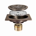 thumbnail image 1 of Bronze Bathroom Floor Drain - Antique Unique Square Shower Floor Drain, Carved Flower Toilet Garden Floor Drain 10 10cm, 1 of 5