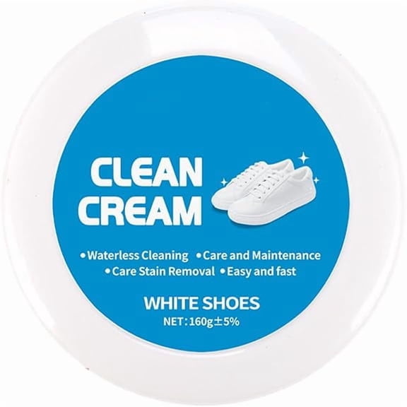 White Shoe Cleaner Cream, Multipurpose No-Wash Solid, Gentle On Shoes And Hands With Sponge, Convenint And Portable(1pc)