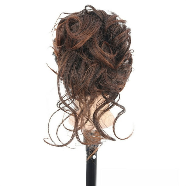 Peluca de coleta para extensiones de cabello, nueva raya de cabello con elástico grande tipo edredón, peinados de novia con volumen, moño ondulado despeinado, horquilla.