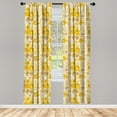 thumbnail image 5 of Ambesonne Floral Window Curtains, Romance Abstract Flower, Each 28" W x 95" L, Orange Dark Mustard, 5 of 5