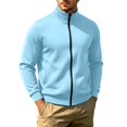 thumbnail image 6 of Miqool Mens Full Zip Sweatshirt Stand Collar Casual Long Sleeve Lightweight Soft Outerwear Jacket with Pockets, 6 of 9