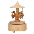 thumbnail image 2 of Rotating Music Box,Rotating Music Box with Wood Horse Music Box Round Music Box Sleek Aesthetic, 2 of 8