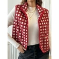 thumbnail image 6 of Rdhnmea Women’s Checkered Vest Sleeveless Stand Collar Zip Up Vest Jacket, 6 of 9