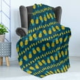 thumbnail image 4 of Hipster Soft Flannel Fleece Throw Blanket, Tropical Pineapples Illustration in Geometric Exotic Flat Style Art, Cozy Plush for Indoor and Outdoor Use, 60" x 80", Yellow and Petrol Blue, by Ambesonne, 4 of 5