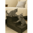 thumbnail image 3 of Rustic Wooden 3-Step Pet Stairs – Durable Dog & Cat Steps for Bed or Couch, 16" W x 15" H x 30" D, 3 of 8