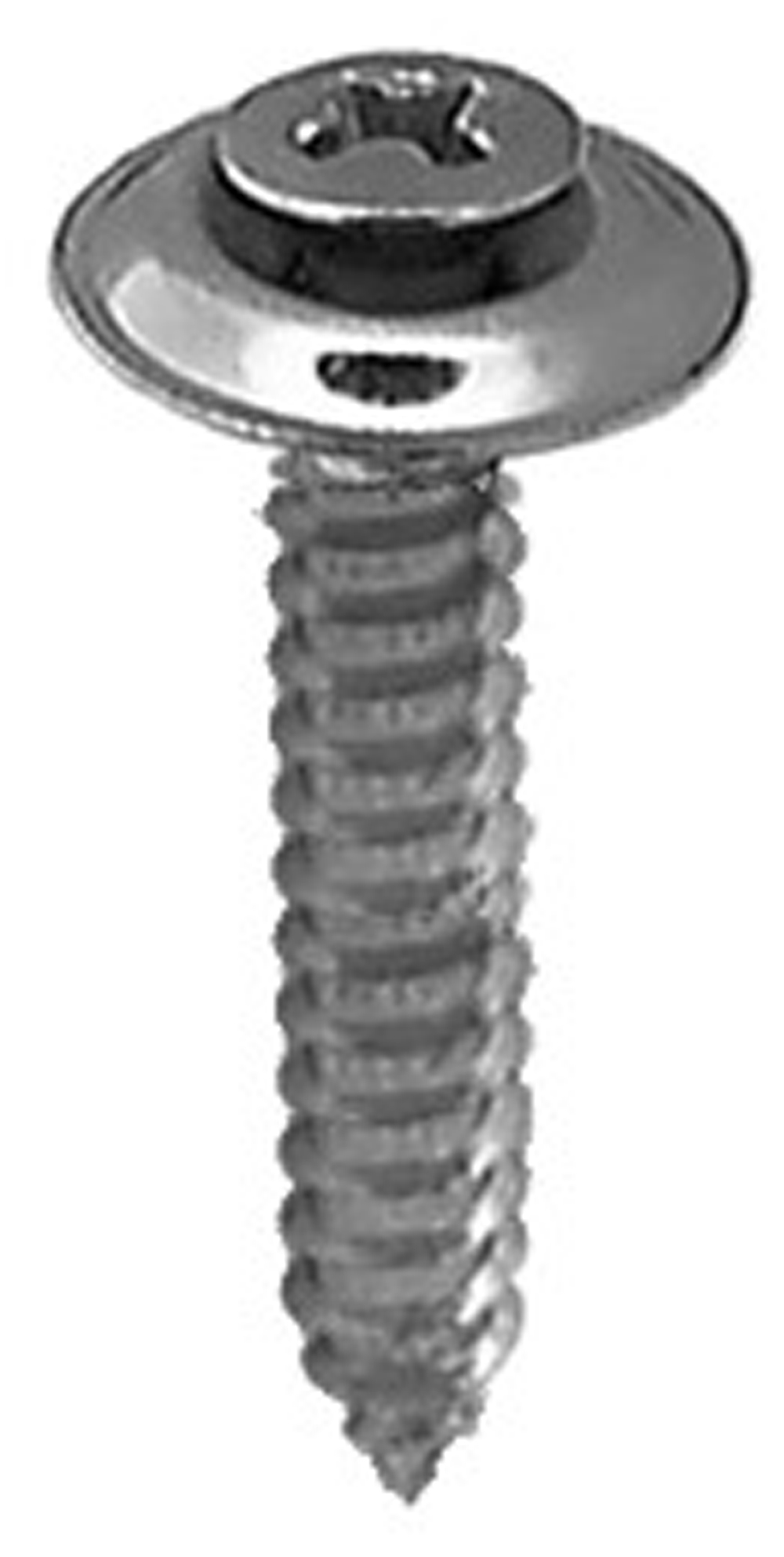 Clipsandfasteners Inc 100 8 X 1" Phillips Oval 6 Head Sems Countersunk Washer Chrome