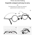 thumbnail image 3 of 2 pares de gafas de lectura plegables, ligeras y portátiles, gafas unisex antiazules, montura rectangular redonda incluida, 3 of 4