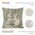 thumbnail image 4 of Decoration Throw Farmhouse Pillowcase Linen Cushion Case Vintage Farmhouse Bunny Cushion Pillow Cover Bunny Rabbit Spring Easter Throw Pillowcases for Living Room Bedroom Couch Sofa Chair Bed 18"x18", 4 of 7
