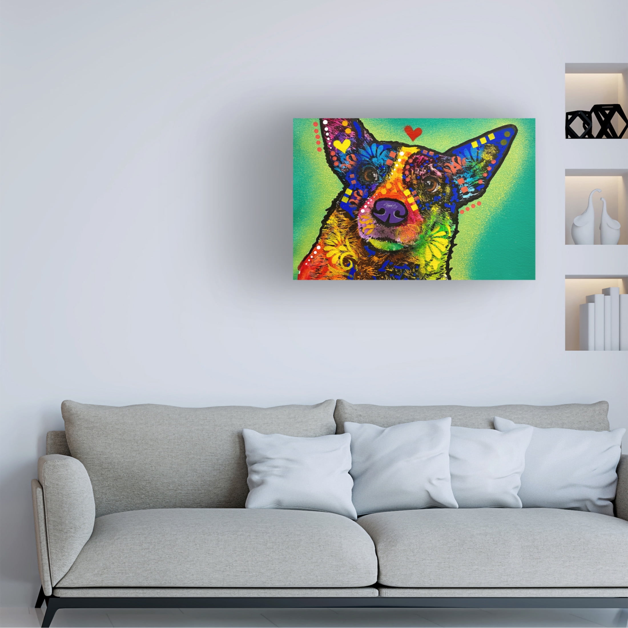 Canvas Wall Art - Dean Russo 'Lil Nervous Still Full Of Love' Wall Art for Living Room, Bedroom, or Office Décor by Trademark Fine Art - 32 x 22 Inches