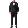 thumbnail image 2 of CHAQUETA DE TRAJE DE NEGOCIO SÓLIDA DE UN BOTÓN CON SOLAPA DE MUESTRA PARA HOMBRES CHIC INSPIRADOS 2XL NEGRO, 2 of 5