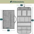 thumbnail image 6 of PAVILIA Hanging Toiletry Bag Women Men, Travel Kit Foldable Toiletries Organizer, Roll up Cosmetics Makeup Bag Accessories, Waterproof Essentials Jewelry Case (Heather Grey), 6 of 7