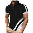 thumbnail image 2 of Fnnxeal Mens Polo Shirts, Collared Big and Tall Shirt Summer Solid Casual Button Black Polo Shirts for Men Size 2XL, 2 of 4