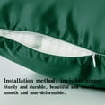 thumbnail image 4 of Flxxie Satin Pillowcases with Zipper Silky Soft Sateen Pillow Cases Covers Set of 2 (Queen, Green), 4 of 5
