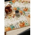 thumbnail image 4 of Fall Eucalyptus Leaves Thanksgiving Placemat for Dinning Table Placemat Set of 6-Cotton Linen Waterproof Table Mat Pumpkins Harvest Sunflowers Floral Place Mat Rustic Farmhouse Holiday Dinner Decor, 4 of 6