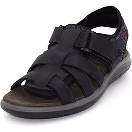 

NEKTA/ke nekt/ Men s Fisherman Open-Toe Leather Sandals Black 11