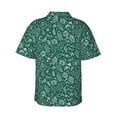 thumbnail image 4 of Xecao Green Christmas print Hawaiian shirt - a stylish short-sleeve button-down for men, perfect for casual beach and tropical outings., 4 of 9