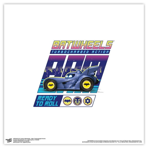 Gallery Pops DC Comics Batwheels - Bam Turbocharged Action Wall Art, Unframed Version, 12" x 12"
