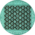 thumbnail image 1 of Ahgly Company Machine Washable Indoor Round Persian Turquoise Blue Traditional Area Rugs, 8' Round, 1 of 4