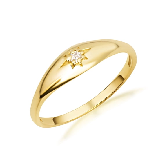 10K Solid Gold Diamond Star Ring/Size 9