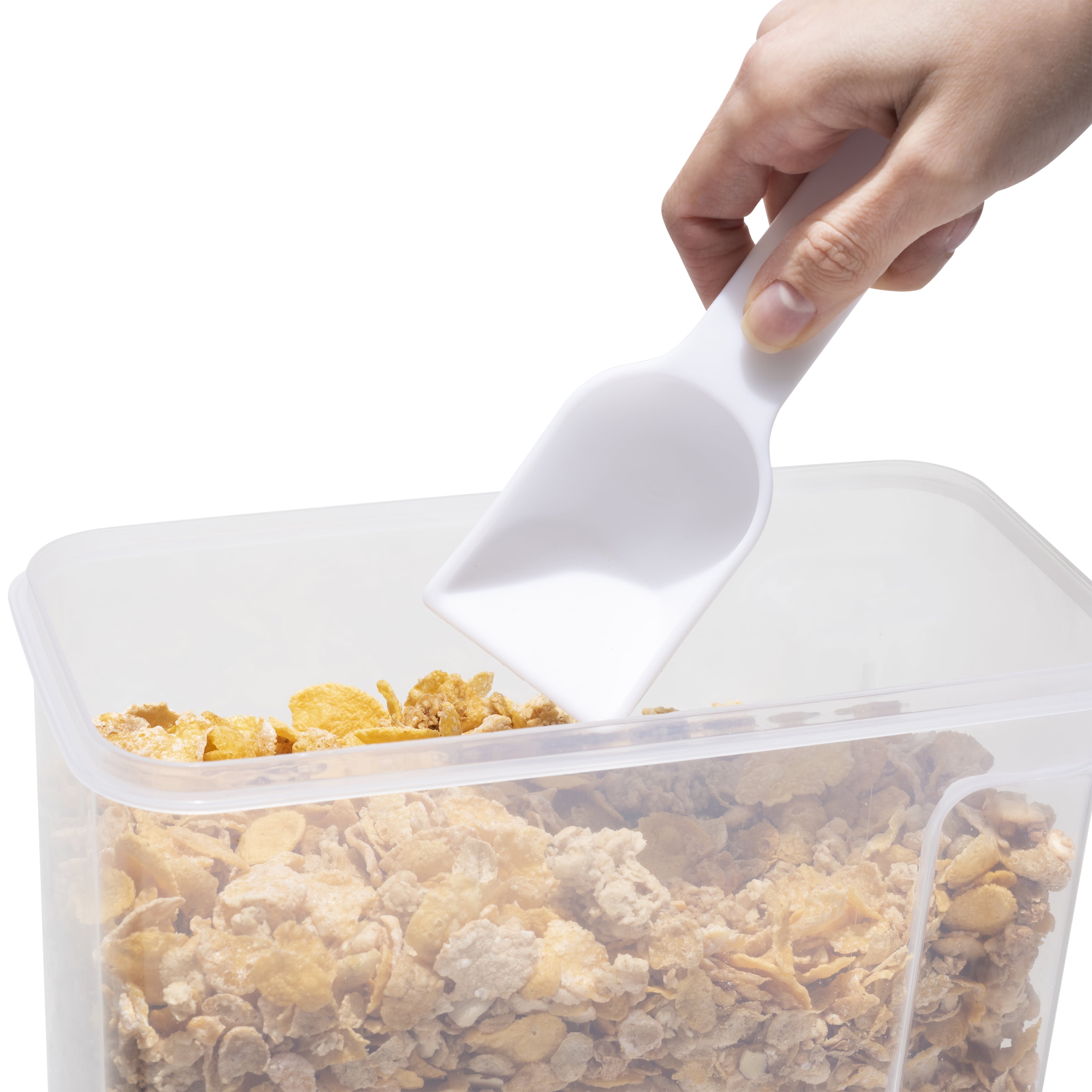 Kitchen Details 2 Pack Medium Size Plastic Airtight Cereal Container with Scooper