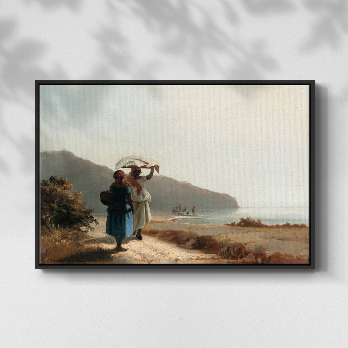 Vintage Landscape-CIX By Wexford Home Framed in Black Wood Gallery Wrapped Canvas 27 in. x 41 in.