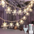 thumbnail image 2 of Christmas Lights Garland Festoon Fairy String Lights Chain 5M/10M 220V Snowflake Outdoor For Home Wedding Party New Year's Decor, 2 of 5