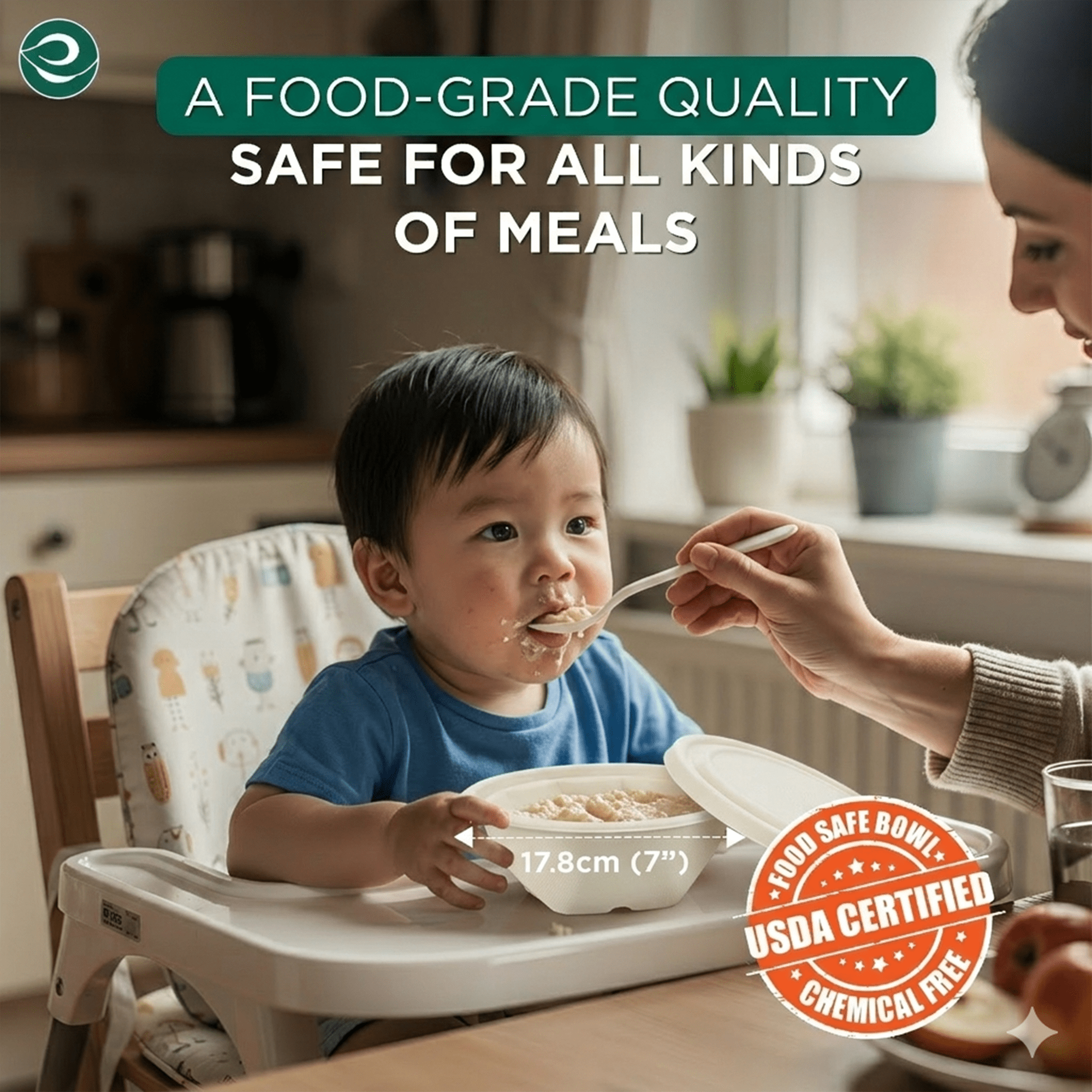GreenEarth Eco-Friendly 32 oz Compostable Bagasse Soup Bowls with Lids - 30 Count