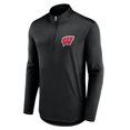 thumbnail image 2 of Men's Fanatics Black Wisconsin Badgers Tough Minded Quarter-Zip Top, 2 of 3