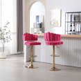 thumbnail image 4 of Luccalily Counter Height Bar Stools Set of 2,Velvet 360° Swivel Adjustable Bar stools with Back and Footrest,Modern design and golden base for Kitchen,Bistro Pub, Dining Room counter, 4 of 12