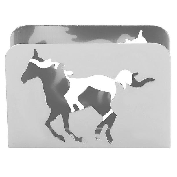 Horse Napkin Holder Iron Art Vertical Napkin Holder Elegant Curved Multifunction Metal Napkin Holder Table Decorations Silver