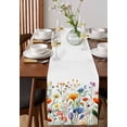 thumbnail image 2 of Table Runner Dresser Scarf 14 x 72 Inch Spring Farmhouse Floral Colorful Wildflower Green Botanical Table Runners Non-Slip Heat Kitchen Dining Table Decor for Indoor Outdoor Home Party Decoration, 2 of 7