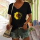 thumbnail image 2 of Camisas con estampado informal con estilo para mujer, camisetas holgadas de manga corta de talla grande, blusa con cuello en V OAVQHLG3B Store lin121212, 2 of 5