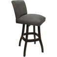 thumbnail image 3 of Set of 3 Swivel Wood Bar Stools 30" Sommerville NW Elk Charcoal Fabric DrkWalnut, 3 of 4