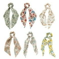 thumbnail image 1 of Hair Scarf Ties Elastic 6PCS Long Tail Hair Scarf Scrunchies Ribbon Scrunchies, 1 of 10