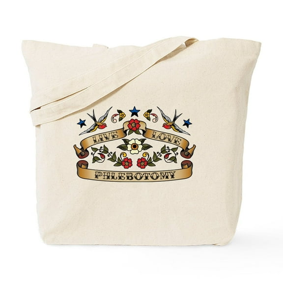 CafePress - Live Love Phlebotomy Tote Bag - Unisex Canvas Tote Bag, Beige, 1-Piece