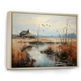 thumbnail image 2 of Designart "Morning Marshes Denmark Misty painting" Landscapes Floater Framed Canvas Print, 2 of 7