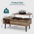 thumbnail image 5 of edx Adjustable Height Wooden Coffee Table with Hidden Compartments and Shelves - Perfect for Small Homes, Apartments, Reception Rooms, Wood Grain, 5 of 11