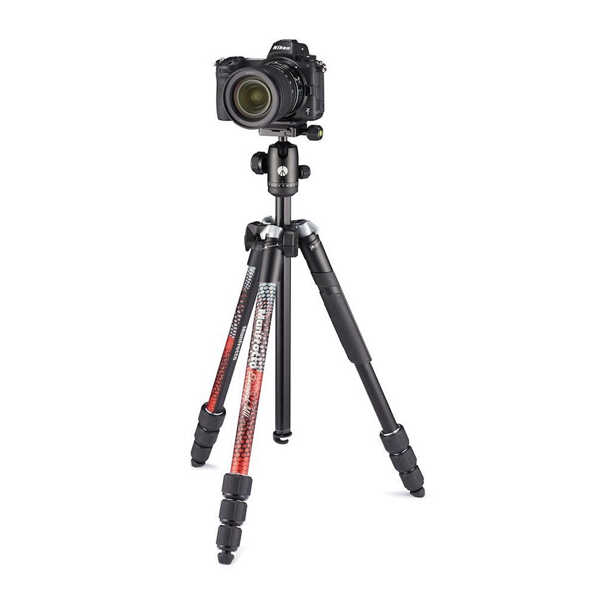 Manfrotto Element MII 4-Section Aluminum Tripod with Ball Head, Red