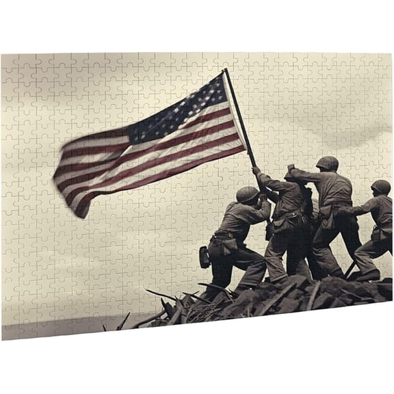 Puzzles For Adults 500 Pieces Classic Photo Of Raising The American Flag On Iwo Jima Formation Wooden Educational Games For Family Friend Home Decor  Jigsaw Puzzle Funny Wall Art Gift