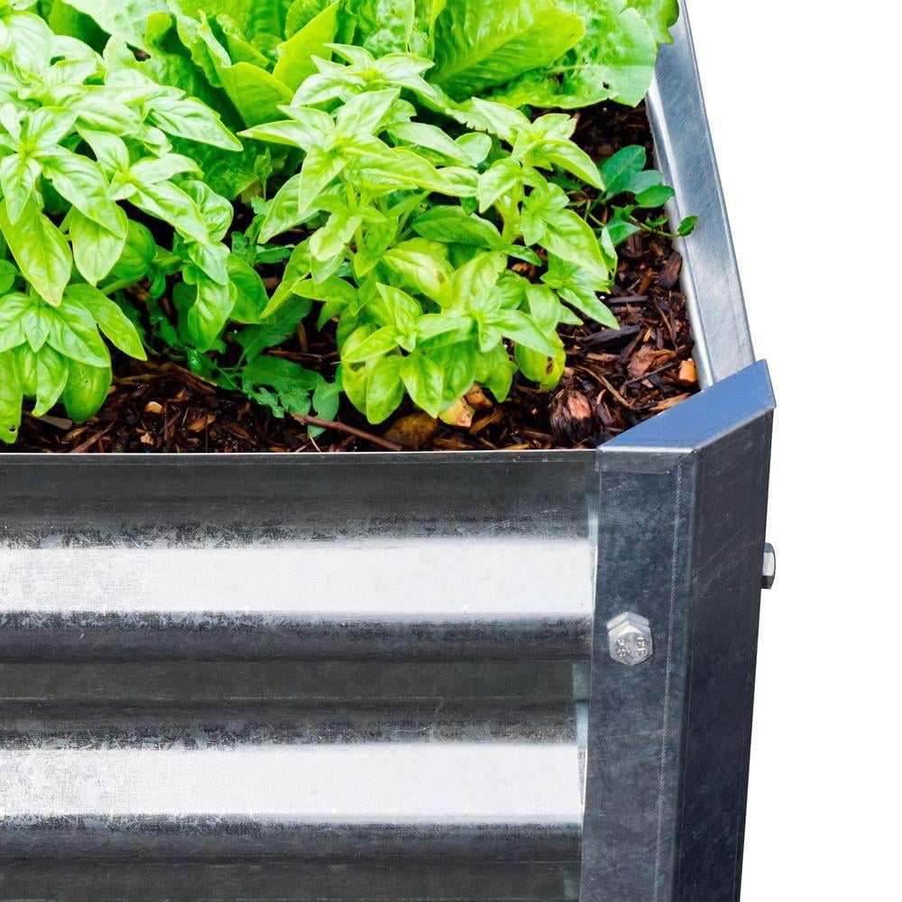 EarthMark MGB-L022 Bajo Series 22 x 40 x 10 in. Rectangle Galvanized Metal Raised Garden Bed
