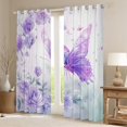 thumbnail image 2 of Castle Fairy Floral Rose Butterfly Curtains Pack Of 2 (42X84 Each) for Women Girls,Green Purple Curtains Blackout,Dreamy Princess Bedroom Curtains,Ultra Soft Home Decor, 2 of 6